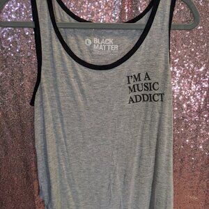 Black Matter I'm a Music Addict Tank Top Vintage
